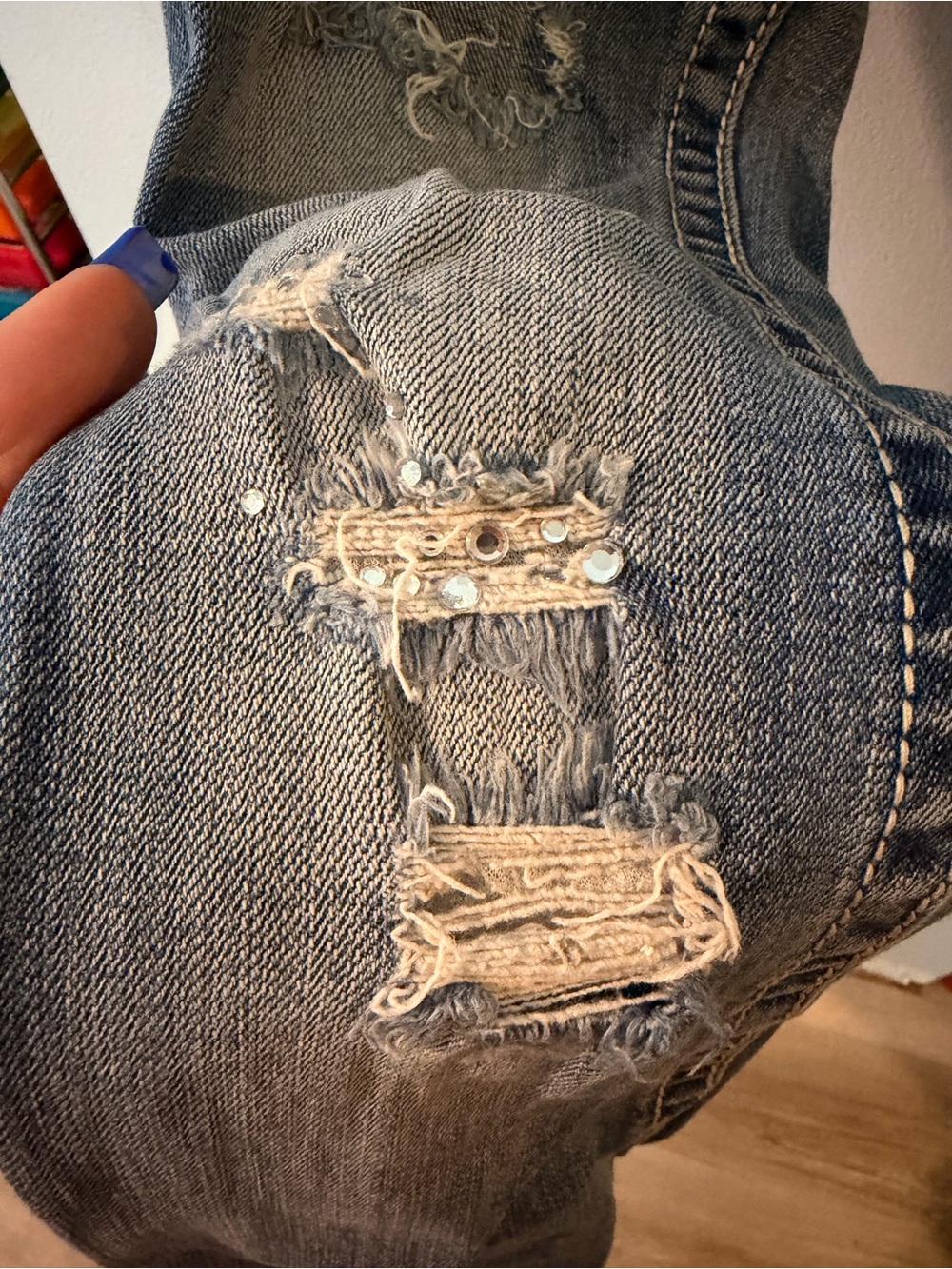 Miss Me Distressed Bootcut Jeans - Light Blue Denim - Picture 8 of 8
